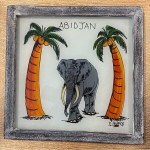 Abidjan Elephant Art with Palm Trees